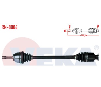 {Katagori} / KOMPLE AKS SAG ON CLIO KANGOO INCE FREZE 1.9 DTI UZUNLUK 725,7mm 7700110482 7701352775 ABSSIZ [VEKA-RN-8004] 