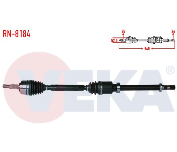 VEKA-RN8184 KOMPLE AKS SAG ON MEGANE IV (B9A/M_) HB 1.5 DCI M-T UZUNLUK 990mm 2016- 391008707R 
