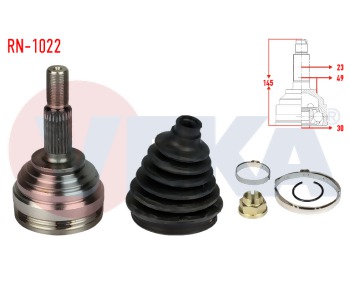 VEKA-RN1022 AKS KAFASI SOL-SAG DIS MEGANE II (BM0/1,CM0/1) 1.5 DCI A-T/M-T 23X30X49mm UZUNLUK 145mm 2002-2008 39 