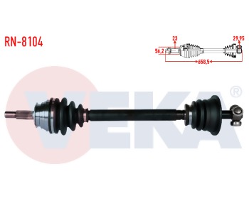 {Katagori} / KOMPLE AKS SOL ON LAGUNA I (B56-556) 2.0i 16v (N7Q MOTOR) A-T/M-T UZUNLUK 658,5 mm 1993-2001 7700112 [VEKA-RN-8104] 