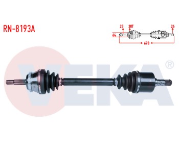 {Katagori} / KOMPLE AKS SOL ON SAFRANE II (B54_) 2.0 16v ABSLI 30 DIS UZUNLUK 670mm 1996-2000 [VEKA-RN-8193A] 