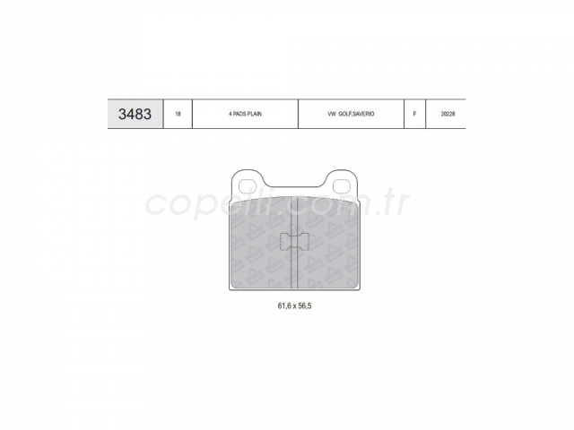 BES-3483 ON BALATA TK.  VW GOLF-SAVEROI 