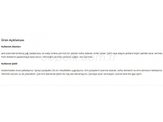 TECHNO-51529 JANT TEMIZLEME (TEMIZLEYICI VE YAG COZUCULER) 